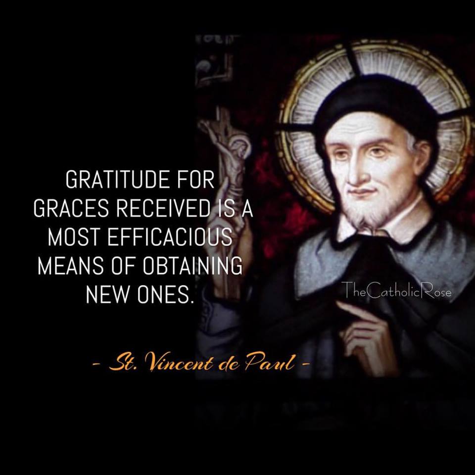Sister_4_Life's tweet photo. "#Gratitude for graces received is a most efficacious means of obtaining new ones." - Saint Vincent de Paul
#Pray https://t.co/wVEmPPUHhq