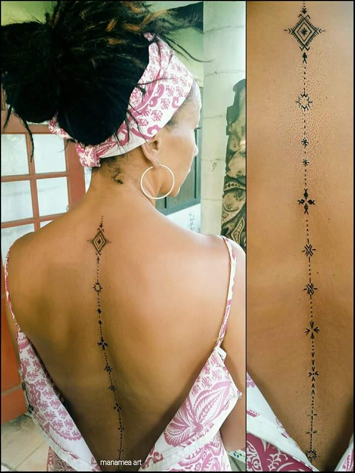 Right Back Shoulder Samoan Tattoo For Girls