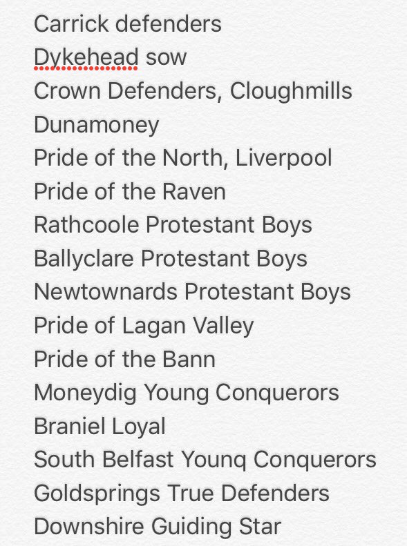 Ulstergrens's tweet photo. @Ulstergrens bands confirmed to be on parade tonight are.... https://t.co/J72pEWaGO3