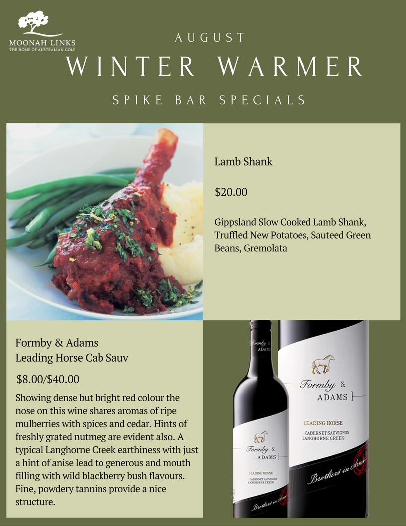It's September and that means something new to wine and dine upon in the Spike Bar - Slow Cook Lamb and Wine