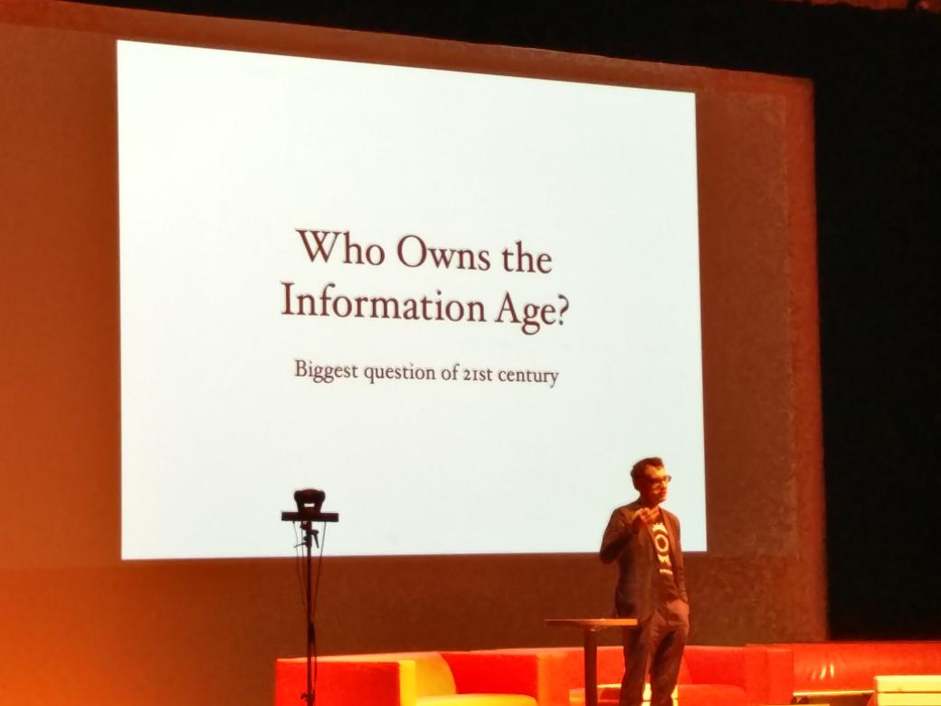 gudvadym's tweet image. Rufus Pollock founder of @OKFN  asks the  right question - Who Owns Information Age? #mydata2016 #schoolofdata