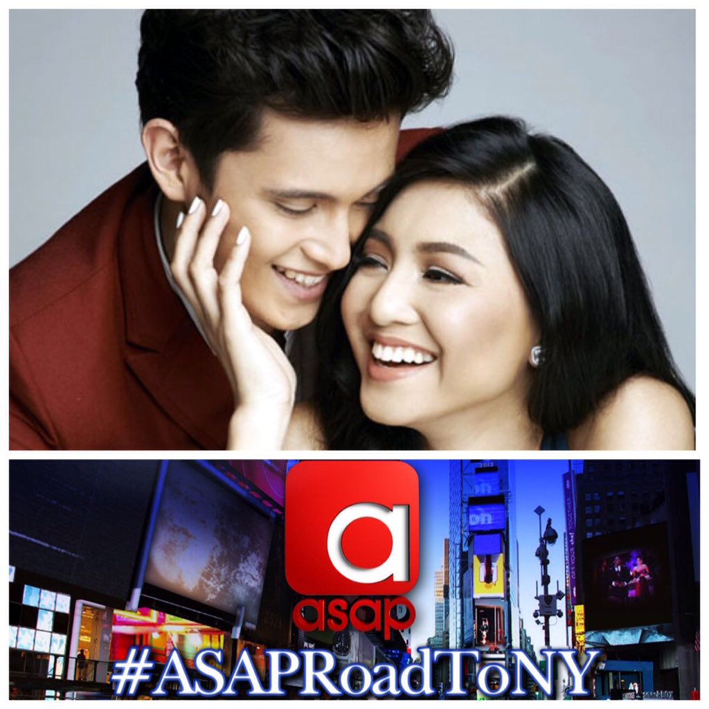 ASAPOfficial's tweet photo. Isa nanamang kilig na kantahan ang dapat natin abangan with JaDine on #ASAPRoadToNY this Sunday, 12NN! https://t.co/DzWC7Q8eAQ
