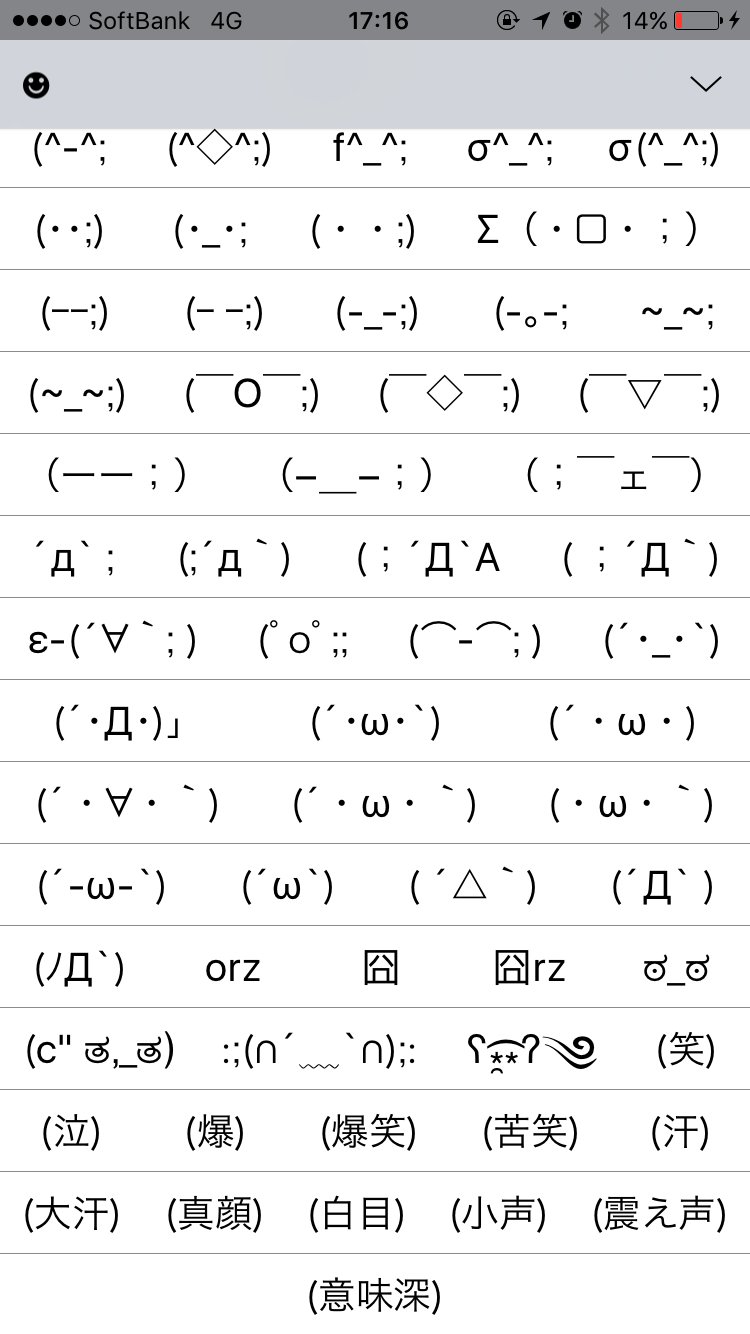 Twitter 上的 𝚘𝚔𝚔𝚎𝚛𝟸𝟺 あれ Iosの顔文字キーってこんなに賑やかだったっけ 小声 震え声 意味深 Ios10b T Co Zr6qhctont Twitter Twitter 上的 𝚘𝚔𝚔𝚎𝚛𝟸𝟺 あれ Iosの顔文字キーってこんなに賑やかだったっけ 小声 震え声 意味深 Ios10b T Co Zr6qhctont Twitter