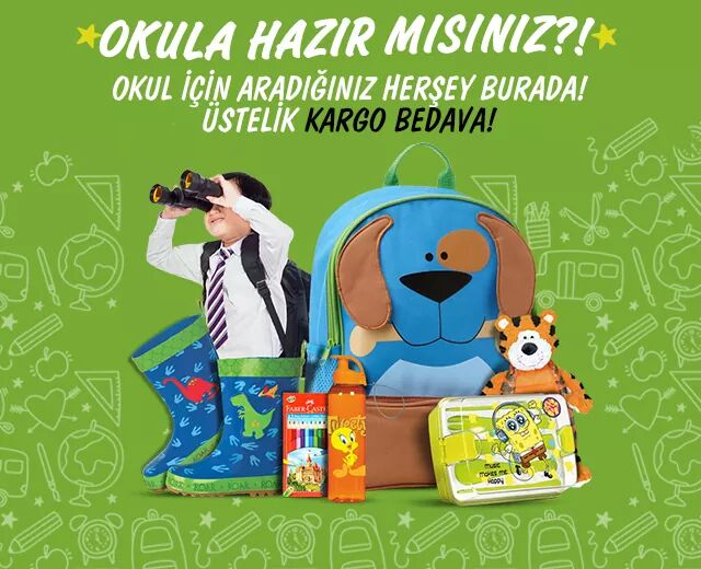 Okula Hazır mısınız? Okul İçin Aradığınız Herşey bunudal.com'da Üstelik Kargo Bedava! Al al bunu da al 😍