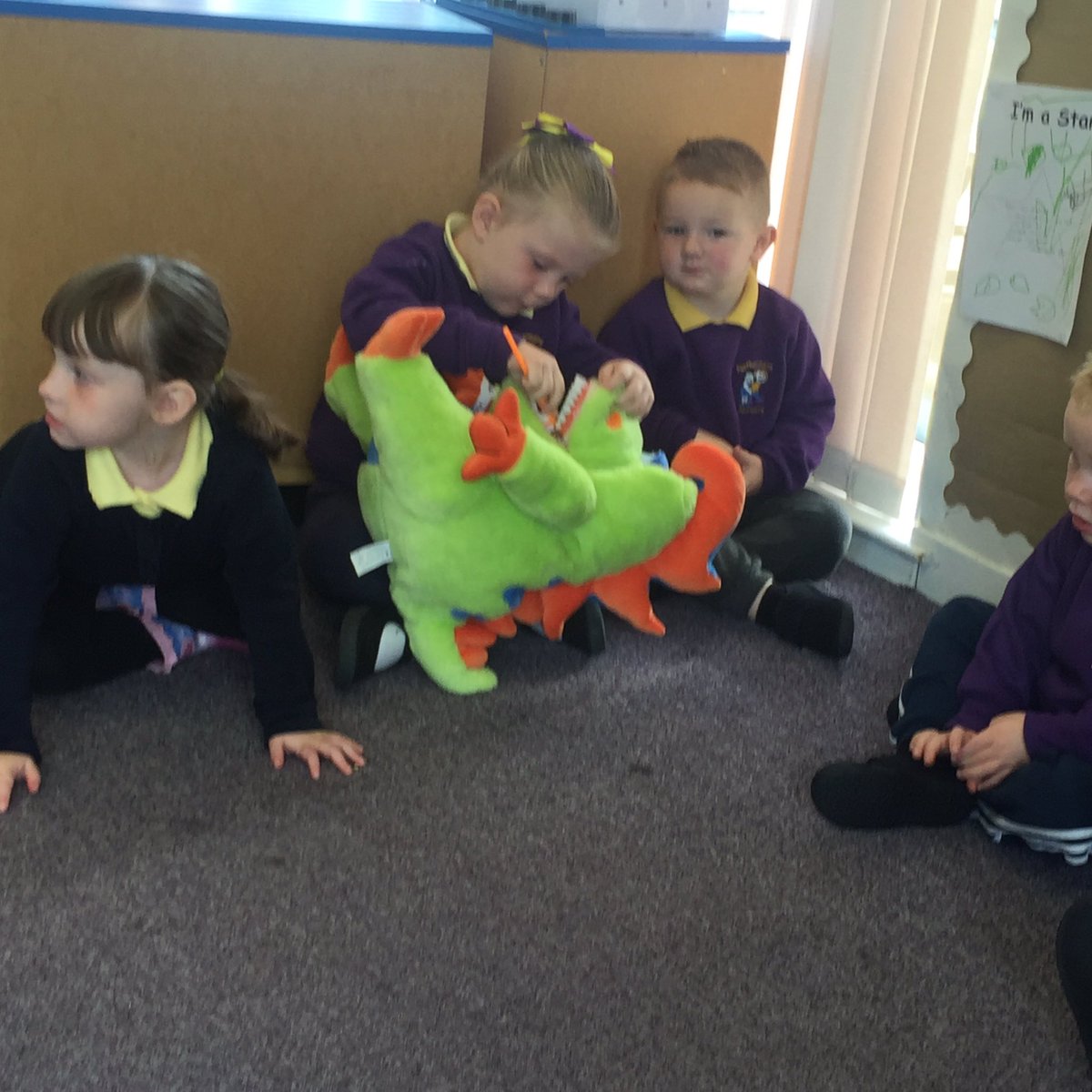 netherweans's tweet image. The AM children practiced brushing Elvis&apos;s teeth #effectivecontributors #learningroutines