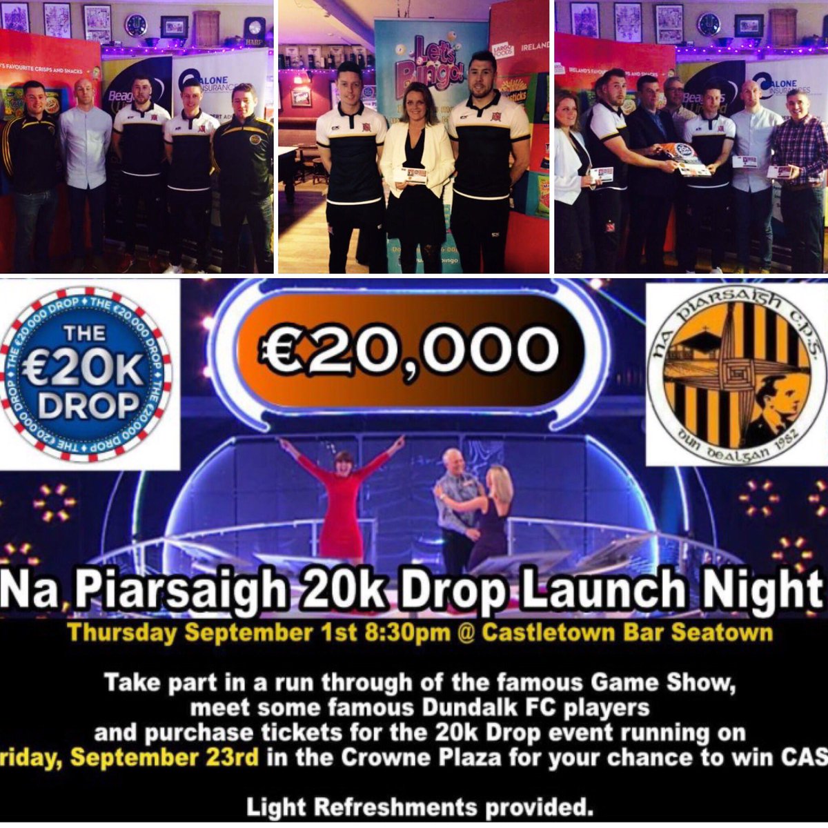 Great night at the 20k drop launch. Thanks <a href="/B_Garts/">Brian Gartland</a> <a href="/grimsey3/">Shane Grimes</a> #ticketsonsale <a href="/CorriganColm/">Colm Corrigan</a> <a href="/LouthProud/">LouthandProud.com</a> <a href="/TOTTDundalk/">Talk of the Town</a>