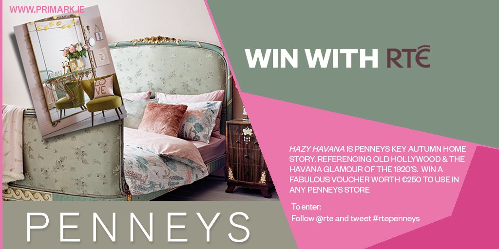 rte's tweet photo. Fancy winning a €250 @Primark voucher to kit out your house &amp; wardrobe with Penneys? Follow @rte &amp; tweet #rtepenneys https://t.co/Z5yfWjXQwH