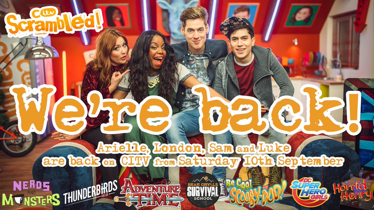 ChildrensITV's tweet photo. Not long to wait now until Scrambled! returns. See you all NEXT WEEKEND at 7:30am! 😁🙌🏽🎉 https://t.co/FiqyTTkfOK
