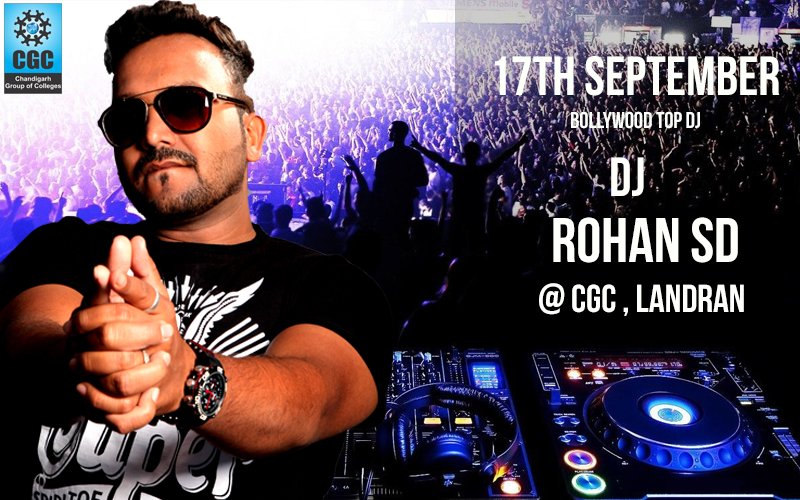 CGCPunjab's tweet image. Get yourself electronically wired up, DJ #RohanSD is coming for a #TechRide to spend an evening with #CGCians!
