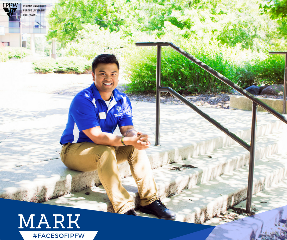 purduefw's tweet photo. "Be confident, don’t be afraid to take risks, and invest in yourself." — Mark R., senior, Communication #FacesofIPFW https://t.co/XzxRaRcfql