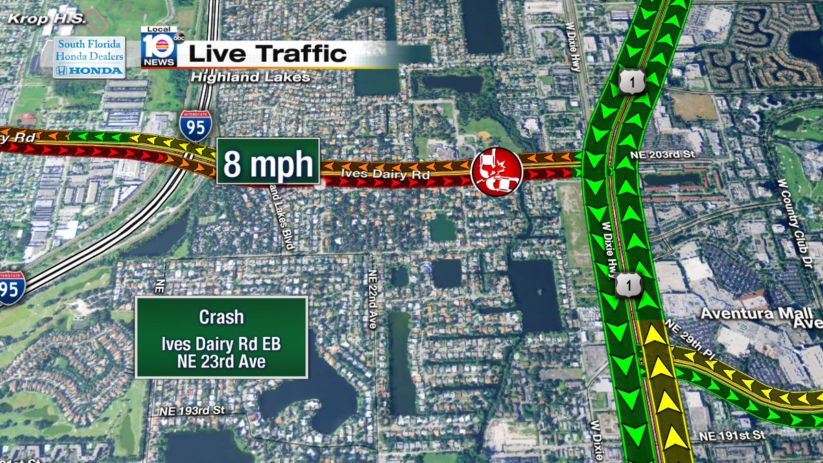 Crash on Ives Dairy Rd EB at NE  23rd Ave #traffic https://t.co/F5AKw0JyZN