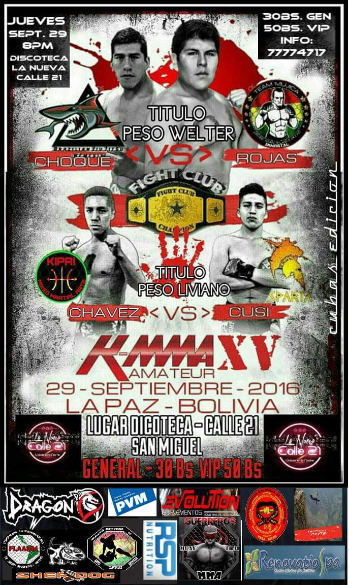 FightClubChamp's tweet image. Fight Club Champion Bolivia! September 29th