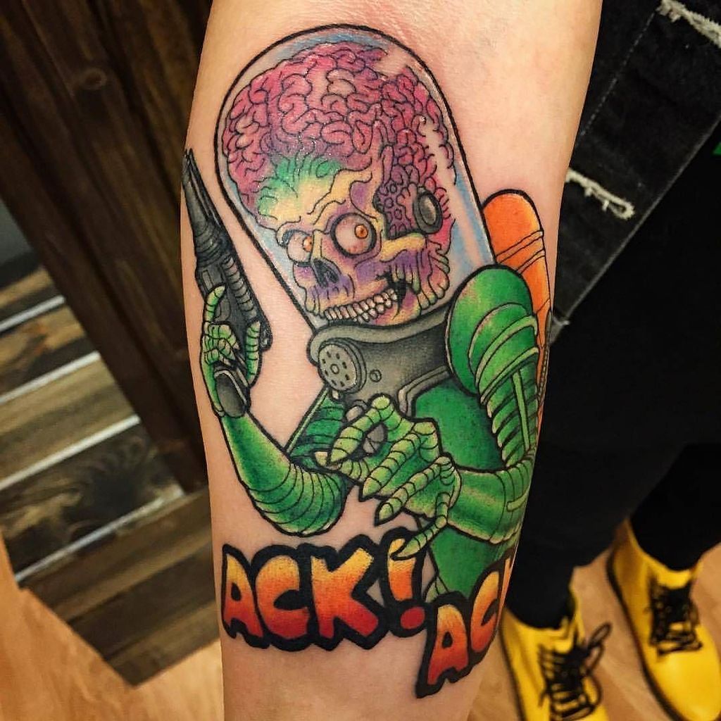 One of my all time favorites Mars Attacks By Caleb at Caseys Tattoo in  Nacogdoches Tx  rtattoos