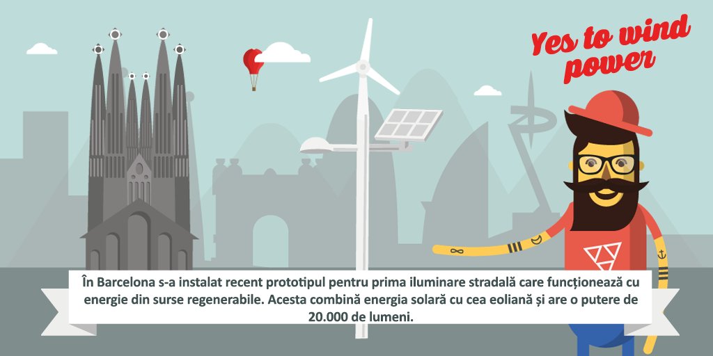YesToWindPowerR's tweet image. Iluminat stradal 100% din surse regenerabile, acum în #Barcelona. Prototipul combină energia #solara cu cea #eoliana