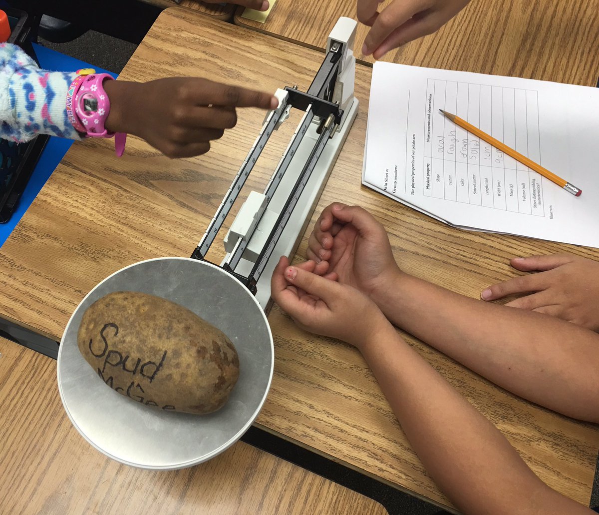 tifftgirl's tweet photo. Beginning our properties of matter unit with Potato Lab! #creechpride #sce4. https://t.co/VtBl6tPtsF