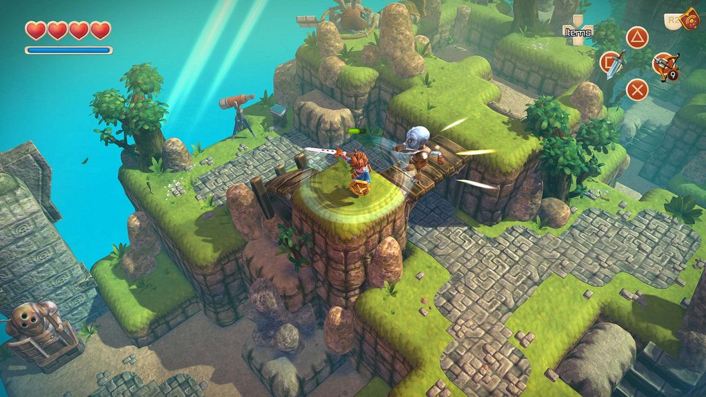 PlayStation's tweet image. Explore an island full of danger and mystery when Oceanhorn sets sail for PS4 on 9/7: play.st/2c0qgHk