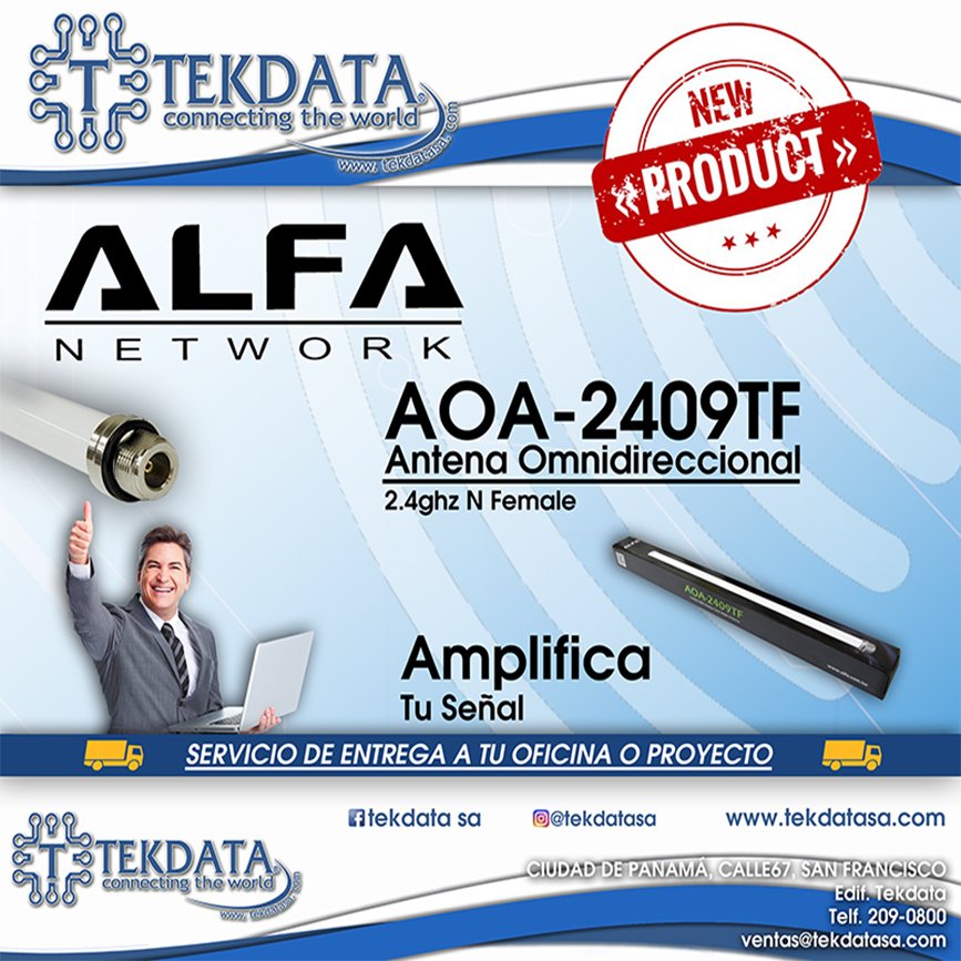 Tekdatasa's tweet photo. Amplifica tu #señal con la nueva #Antena #Omnidireccional de ALFA #Network. Contáctenos somos #Tekdatasa #2Sept https://t.co/KYkwcvtH5m