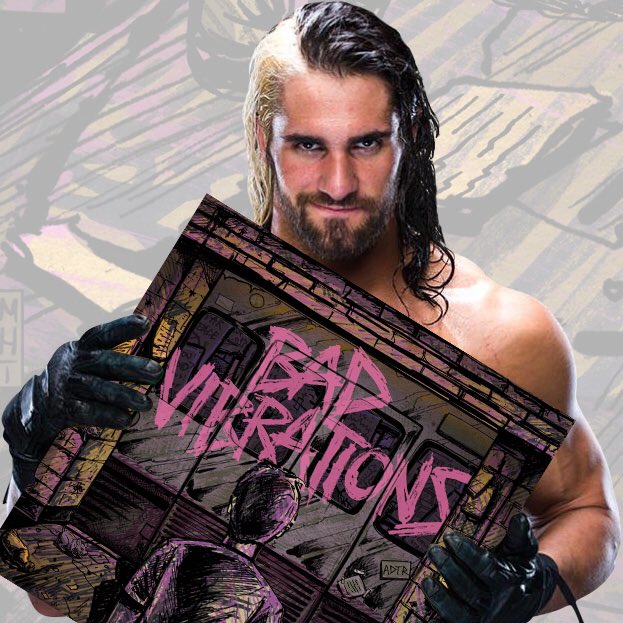 WWERollins's tweet photo. Happy #badvibrations day! @WhereisADTR (PS it's really good, I promise.) https://t.co/T7RVkK718E
