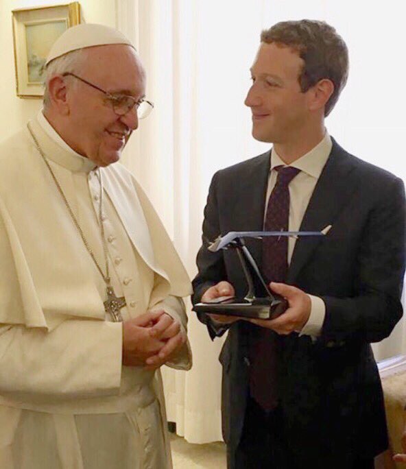 Zuck asks Pontifex’ blessing to provide earth with immaculate reception