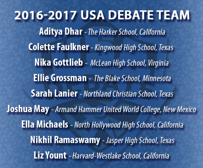 speechanddebate's tweet image. Congrats to the *NEW* 2016-2017 USA Debate Team and our development team comprised of underclassmen. #USADebate
