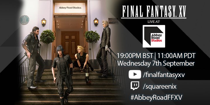 FFXVEN's tweet photo. Bookmark these links to watch #AbbeyRoadFFXV live
YouTube⬇️
https://t.co/qwXCCV9ADN
Twitch⬇️
https://t.co/UNgZ7TxJvh https://t.co/NH00SNismi