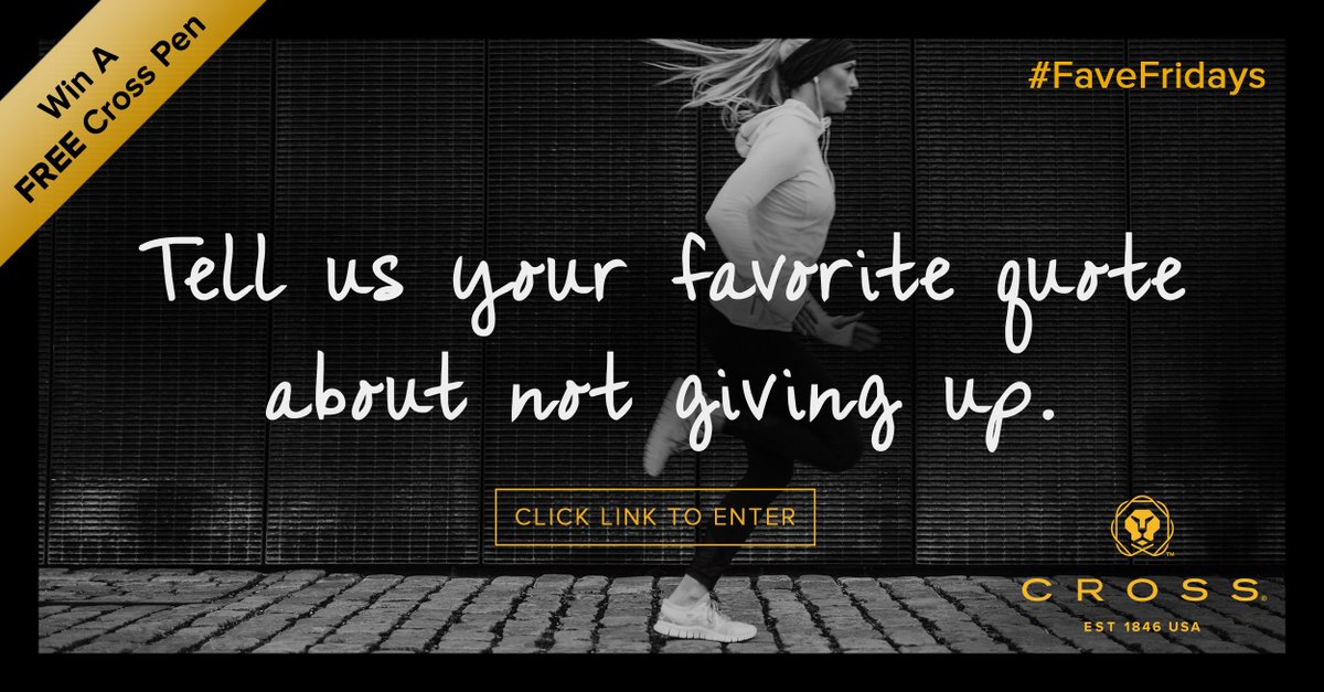crosspens's tweet image. Share an inspirational quote and be in the running to win a free Cross Pen! bit.ly/FaveFridays5 #crosspens