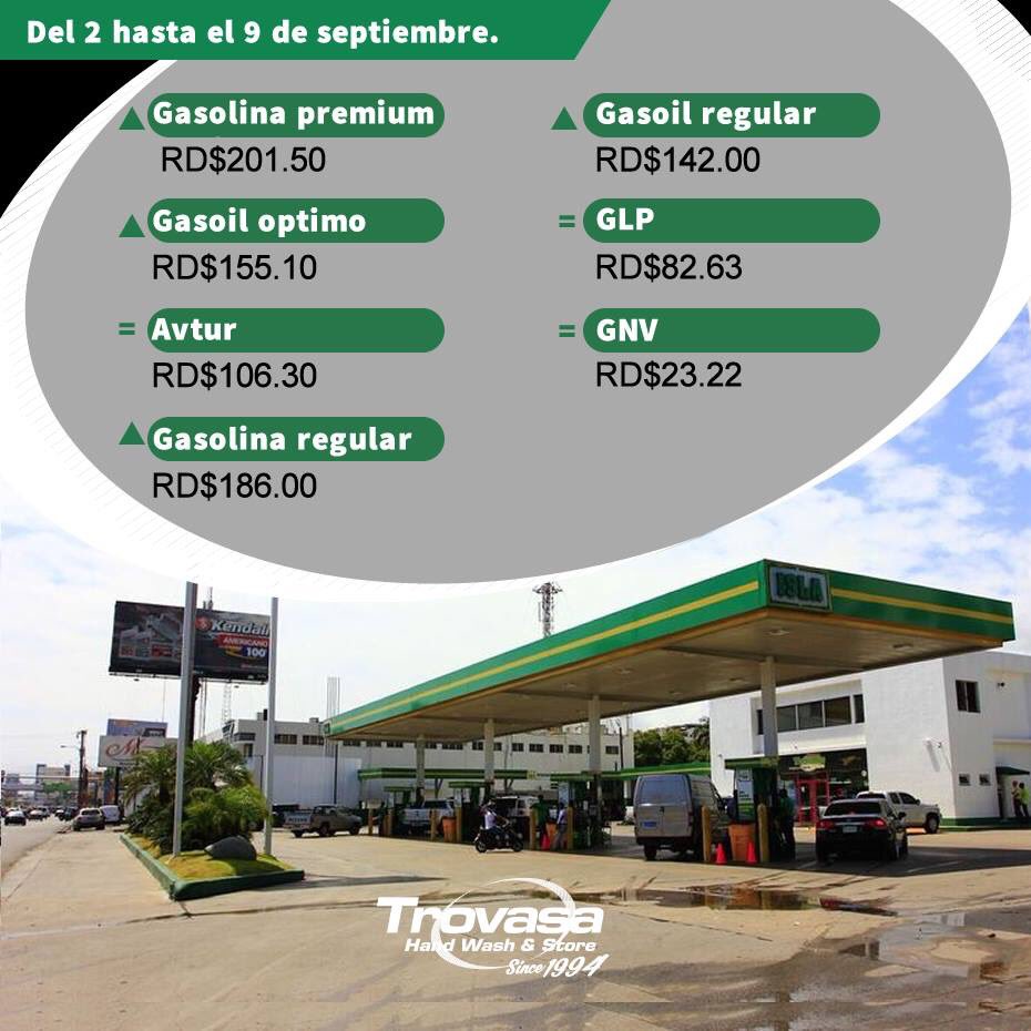 TrovasaRD's tweet photo. Los precios de los #combustibles suben, exceptuando el #GNV, #GLP y #AVTUR
#trovasa https://t.co/CP6W4qoGGb