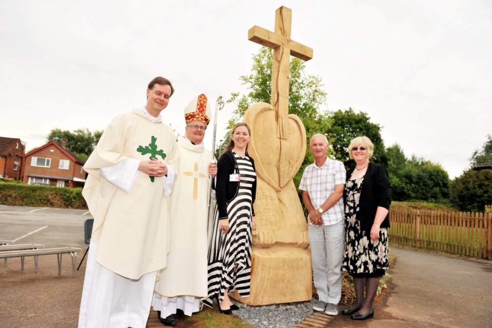 Thanks to Headteacher Mrs Atkins & Chaplain Fr Vellacott - invitation to school Mass & sculpture blessing photo