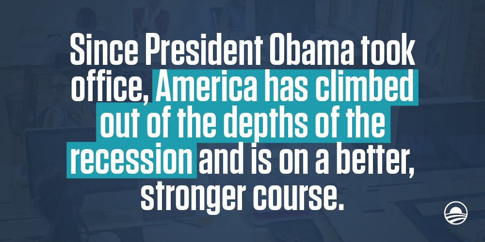 BarackObama's tweet image. Unemployment: ⬇
Deficits: ⬇
Uninsured rate: ⬇
Jobs: +15.1 million