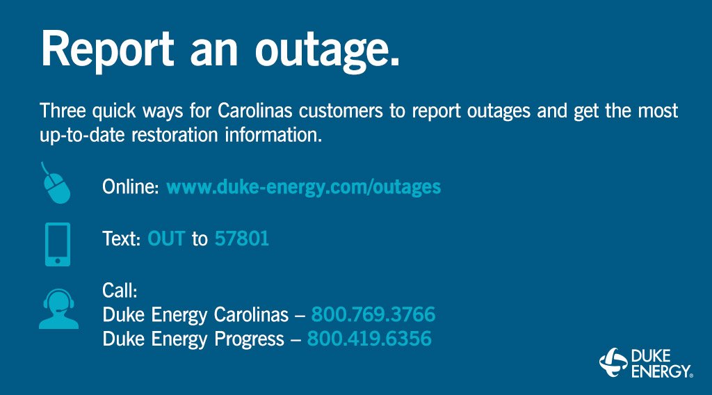 Duke Energy On Twitter Mt De Ryanmosier For Dukeenergy Carolina Customers Reporting A Power Outage Is As Easy As 1 2 3