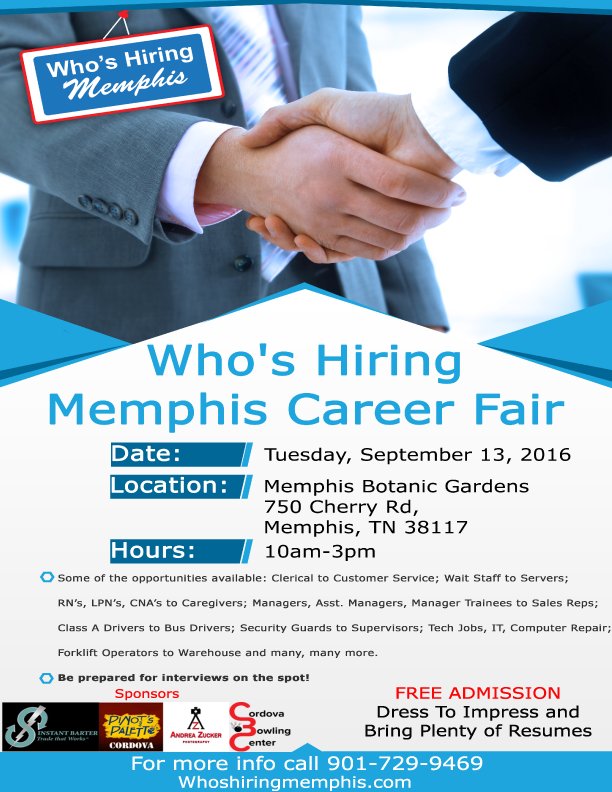 Versant_Job's tweet image. #JobFair !!
When? 09-13-16 10am-3pm 
Where? Memphis Botanic Gardens
750 Cherry Road Memphis TN 38117 #memphisjobs