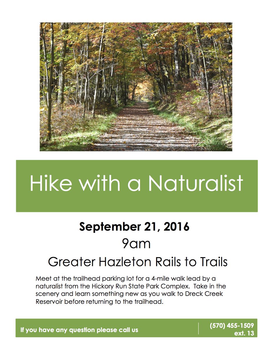 Rails2Trails's tweet image. Join us on September 21st at 9am as we welcome a naturalist from Nescopeck State Park for a walk on the trail