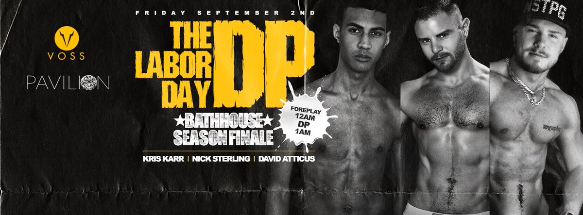 Tonight! The Labor Day DP at our Bathhouse Season Finale! Yep, that's happening. @kriskarrxxx <a href="/PinesFISocial/">ThePinesFireIsland</a>