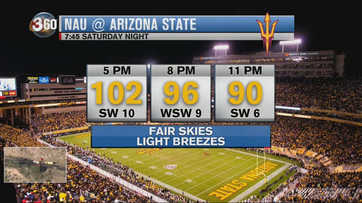 Here's your FootballASU game time weather forecast. azfamily 3TV CBS 5 Scoopnest
