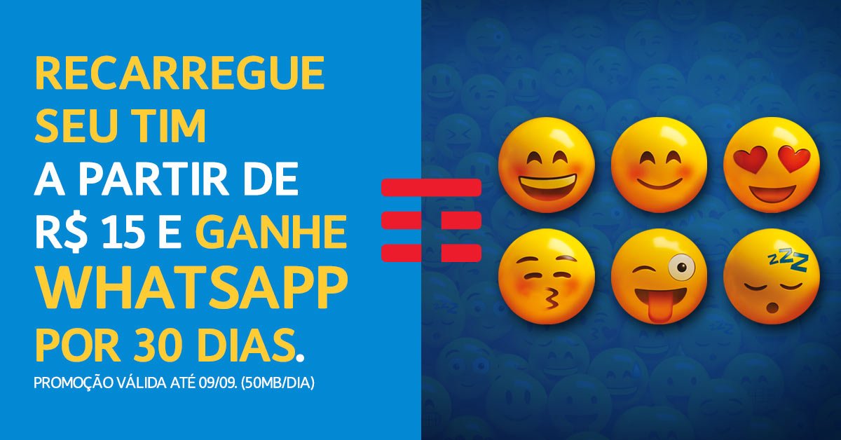 Não fique de fora da conversa. Recarregue em goo.gl/PZlM4N e ganhe o bônus WhatsApp. São os últimos dias!