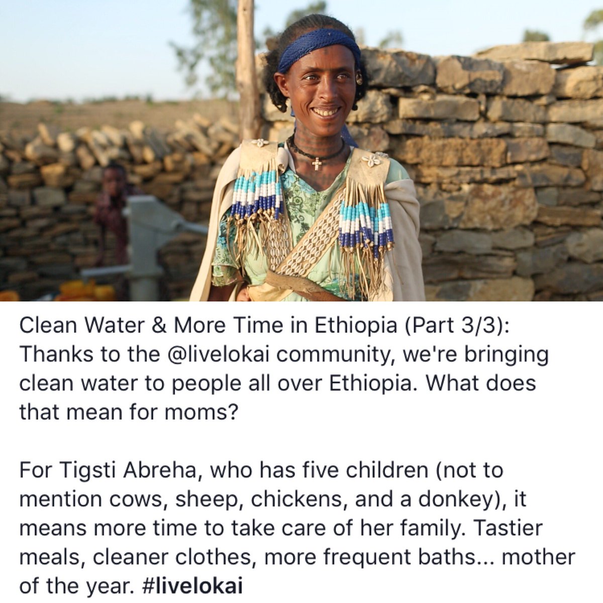 charity: water (@charitywater) on Twitter photo Thanks to the <a href="/livelokai/">Live Lokai</a> community, we're building water projects all over Ethiopia. What does that mean for moms? Thanks to the <a href="/livelokai/">Live Lokai</a> community, we're building water projects all over Ethiopia. What does that mean for moms?