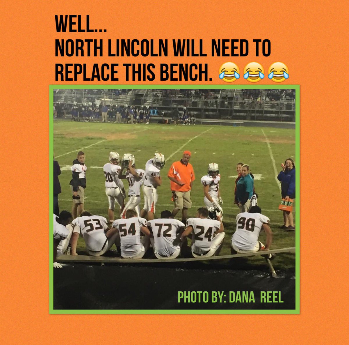 TammyByus's tweet photo. Our ELHS kids may need to go on a diet. 😂                      #brokenbench https://t.co/4weVT7j7xm