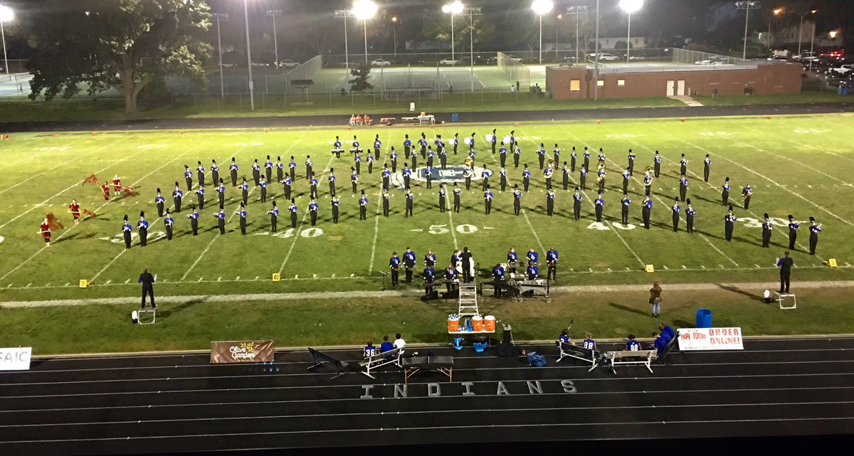 CHS_Indians's tweet photo. Blue and White Regiment! @bands_central https://t.co/R3jt8BatvE