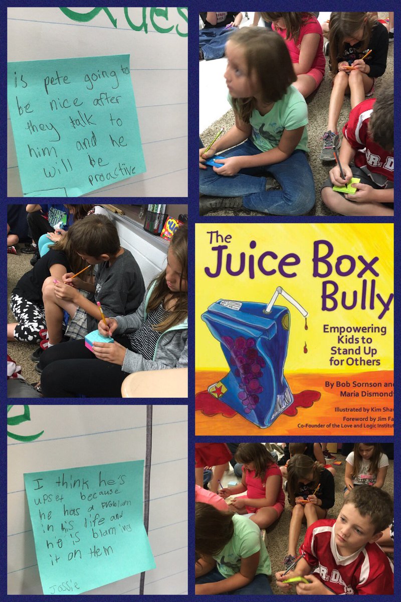 Jamming the text with #TheJuiceBoxBully #Big6 #GreatThinkers @edgar_murray #stcr13 @TheLeaderinMe #EveryoneHasAVoice