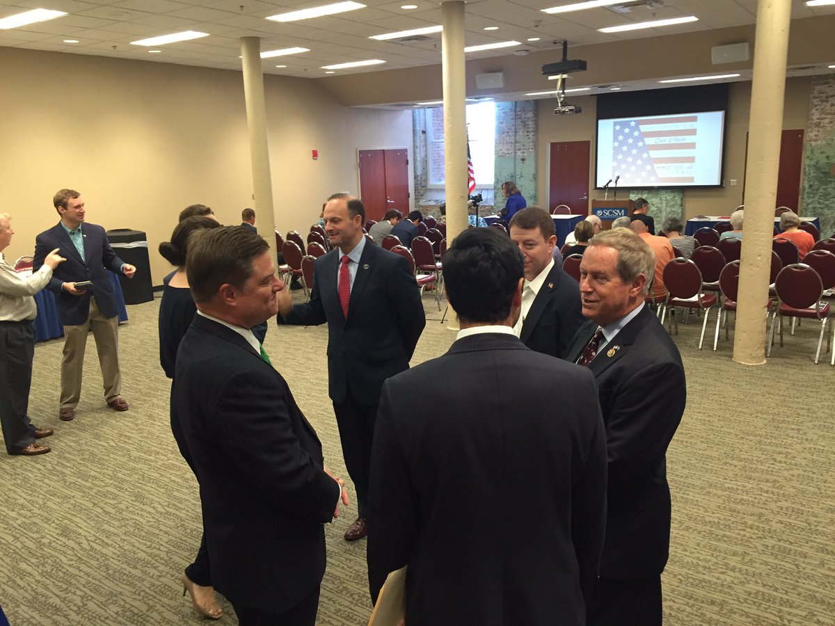 PalmettoPromise's tweet image. Getting ready for the #OurConstitution event with @RepJoeWilson, @RepMickMulvaney, and @AGAlanWilson!