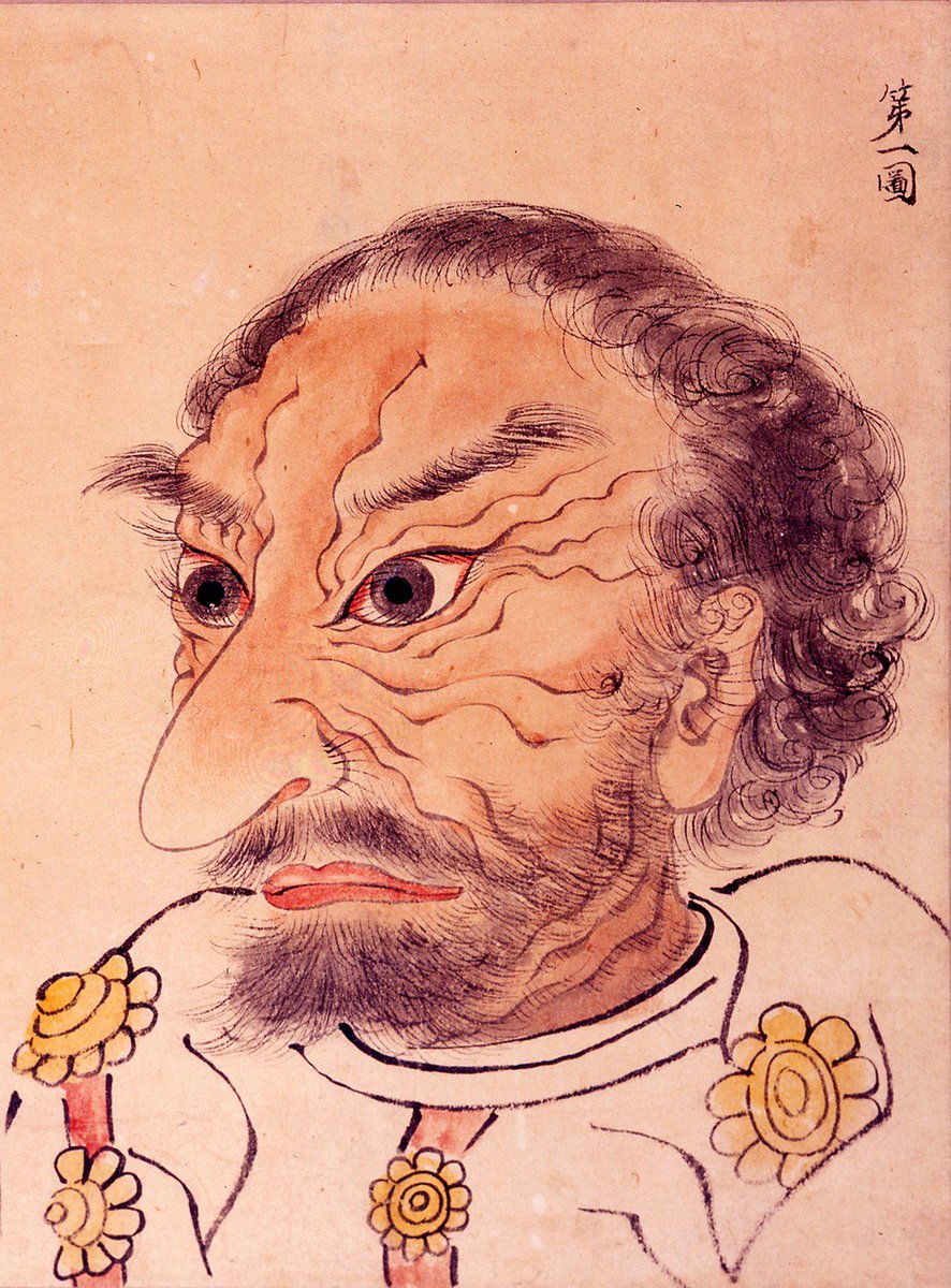 Francis__Chan's tweet photo. What you think of yourself V.S what you look like in front of Japanese artist, Commodore Perry. https://t.co/D6iZRRGCLc