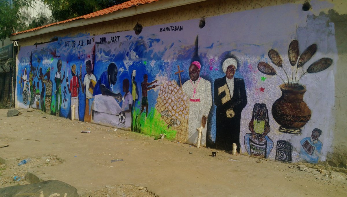 drrebeccainjuba's tweet photo. Reviving the heart of the nation. Public art spreading across #Juba #SouthSudan. #anataban &amp; creative imagining https://t.co/R42QB3I5ct