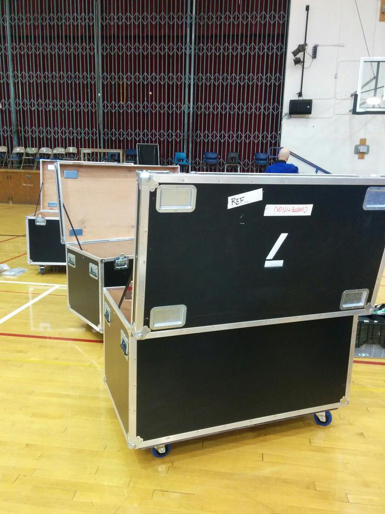 Road cases are open!  What mystery game do they conceal?  #omgrobots