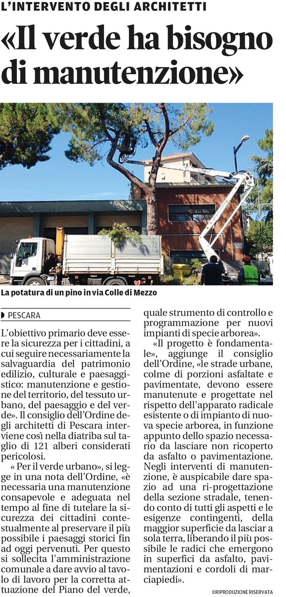 architettipe's tweet photo. Su @Il_Centro l'intervento dell'Ordine degli Architetti su taglio dei pini https://t.co/avnWvOldGF @LauraAntosa https://t.co/mYbmnOeQNi