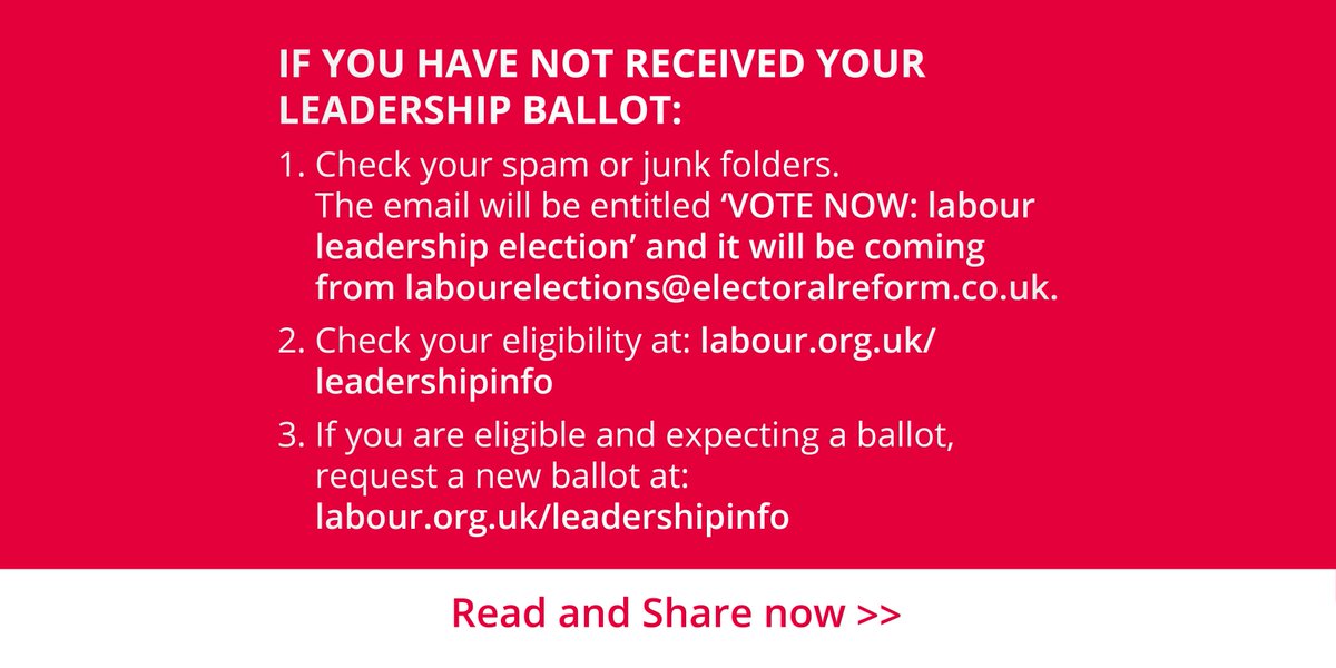 UKLabour's tweet photo. If you've not yet received a ballot for the leadership election, please do the following: https://t.co/y0WJfa14np