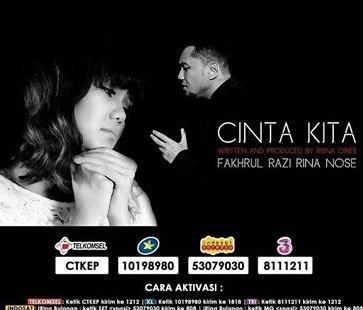 Tu sudah bisa di aktifkan RBT " "CINTA KITA " ayo..buruannnn
Lagu nya kereennn banget. <a href="/Rina_Nose/">Rina Nose</a> <a href="/FakhrulRaz1/">FakhrulRazi</a>