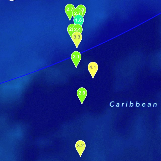 TemblorPR's tweet photo. #BeforeShock #AfterShock #TemblorPR #Swarm SE PR possible 4.0 + again on the next 6 days #EarthQuake ALERT https://t.co/Mz0dCD2qOZ
