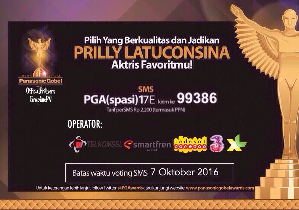 GruplinePV's tweet photo. Janga lupa vote @PrillyBie di #ITA2016 dan #PGAwards2016 yaa☺️ https://t.co/OeSr0plqEB