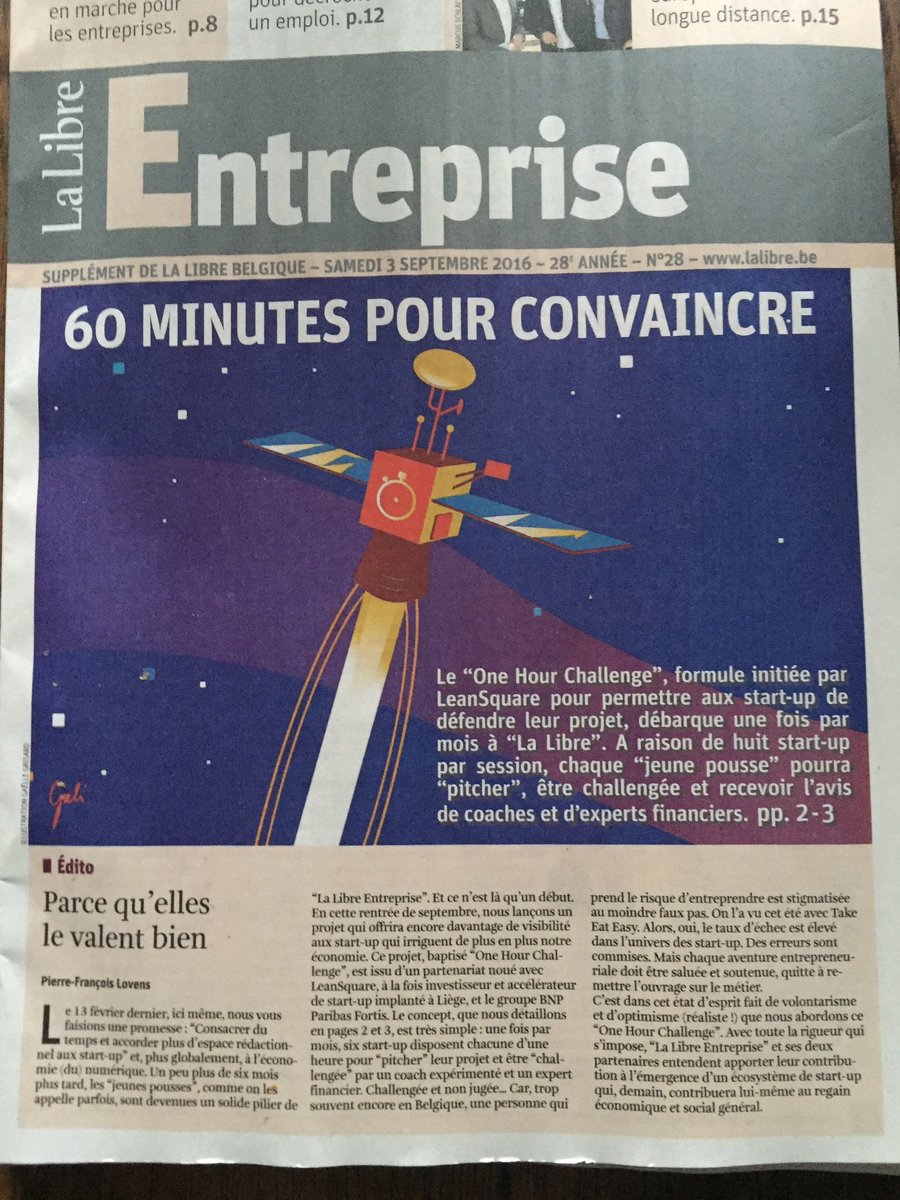 LeanSquareBE's tweet photo. On parle #onehourchallenge dans la @lalibrebe ce matin ! #àlire avec @BobupB @Happylistme cc @mabanque_bnpp https://t.co/lA8PcWBpH2