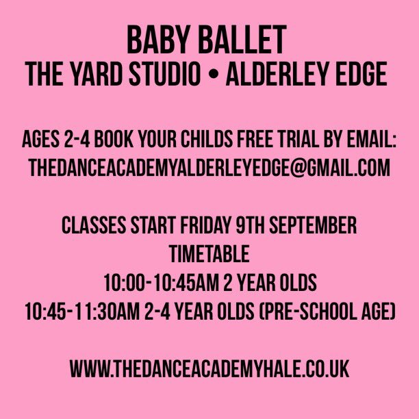 BABY BALLET CLASSES 
#TheYardStudio ALDERLEY EDGE • Sign your children up for our NEW term. FREE TRAIL 💕 #Cheshire